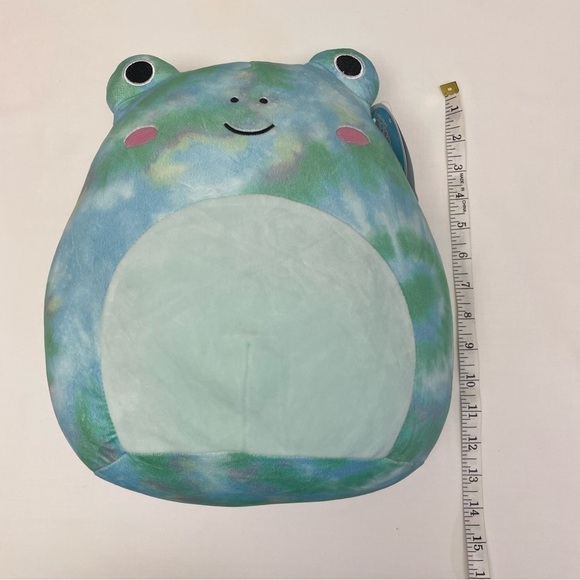 Squishmallow Ferdie the Frog Blue Green Tie Dye Plush w/ Tags 12 Inches - Picture 3 of 7